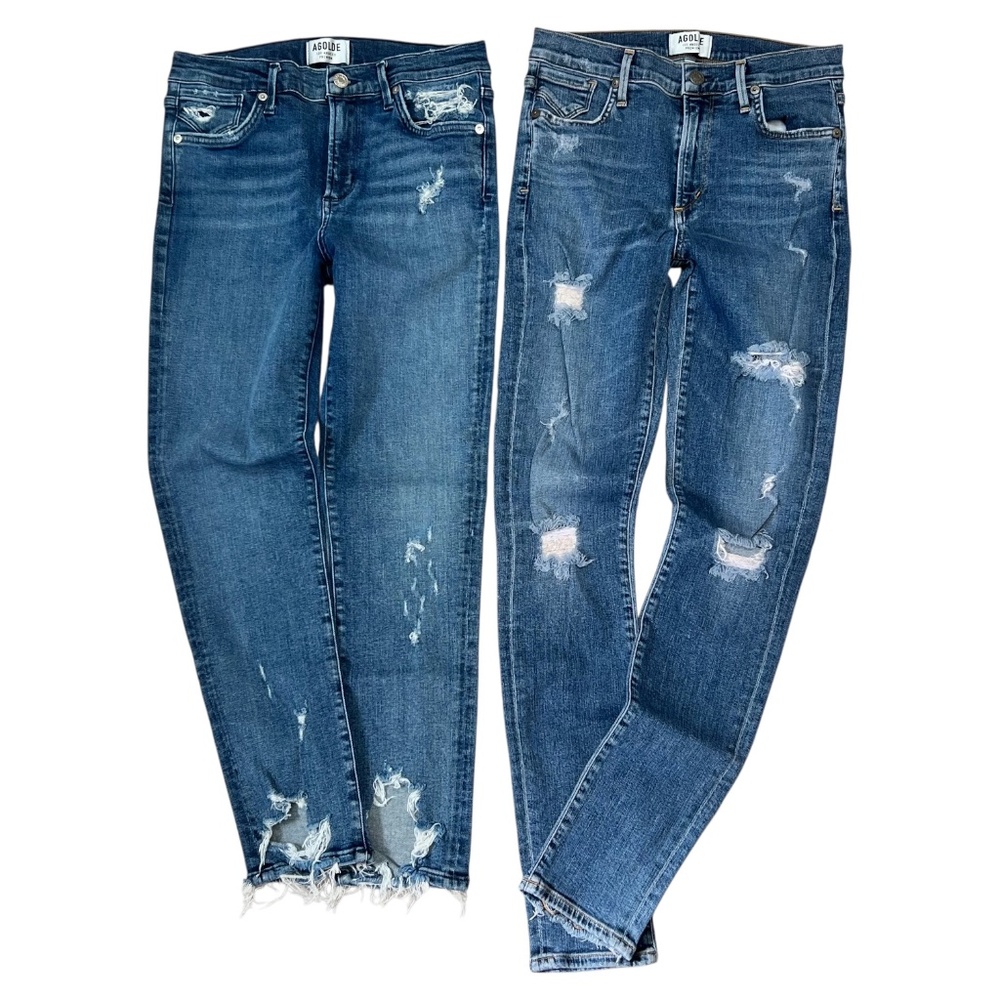 (2 PAIR) AGOLDE Skinny Jeans 27 & 28 (Meas. Very  Close) Well Taken Care of VGUC